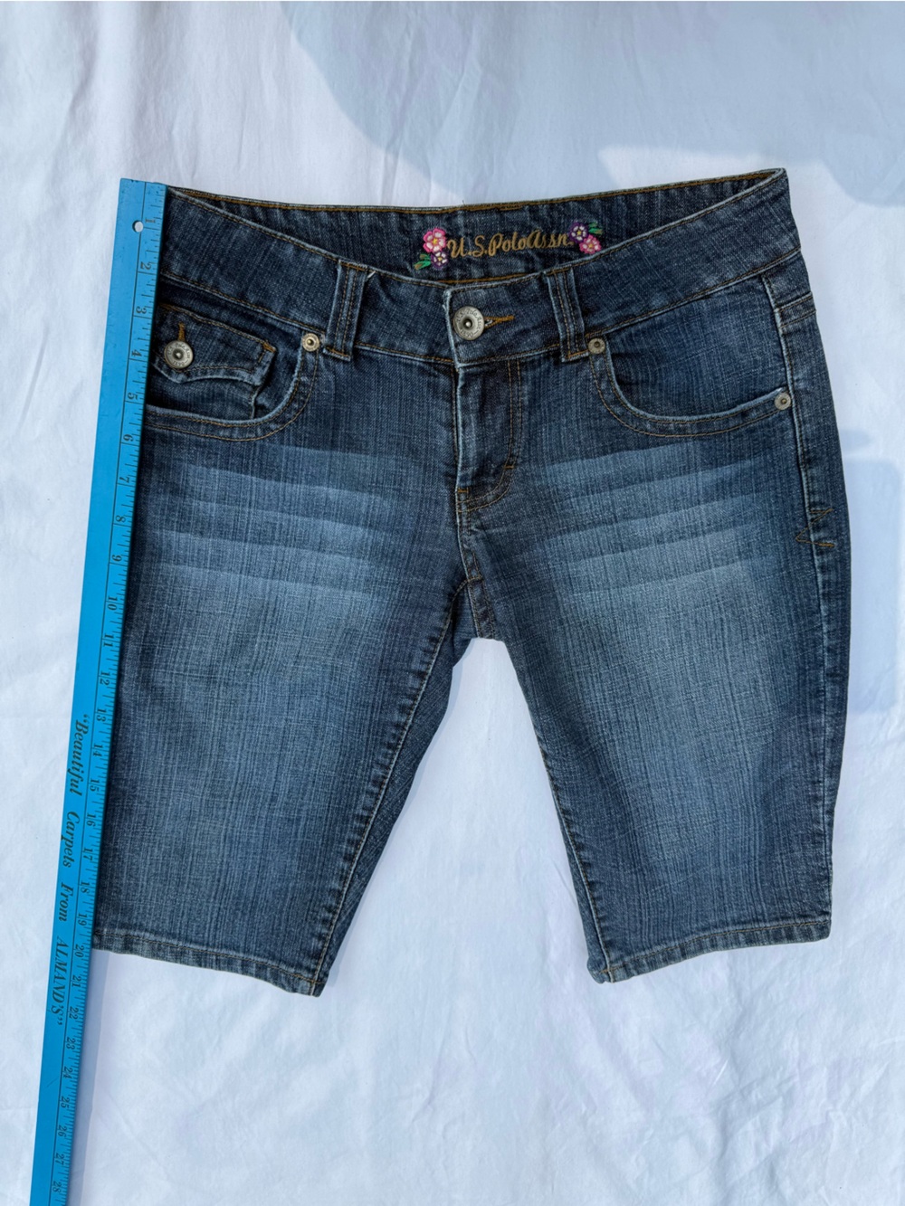 U.S. Polo Assn. Women's Denim Shorts Size 7 Dark Wash Blue Jean Shorts